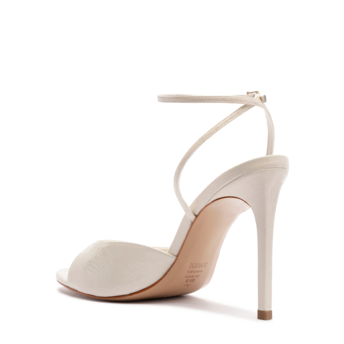 Arlette Patent Leather Sandal in Sugar White
