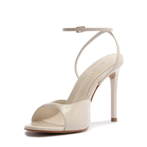Arlette Patent Leather Sandal in Sugar White