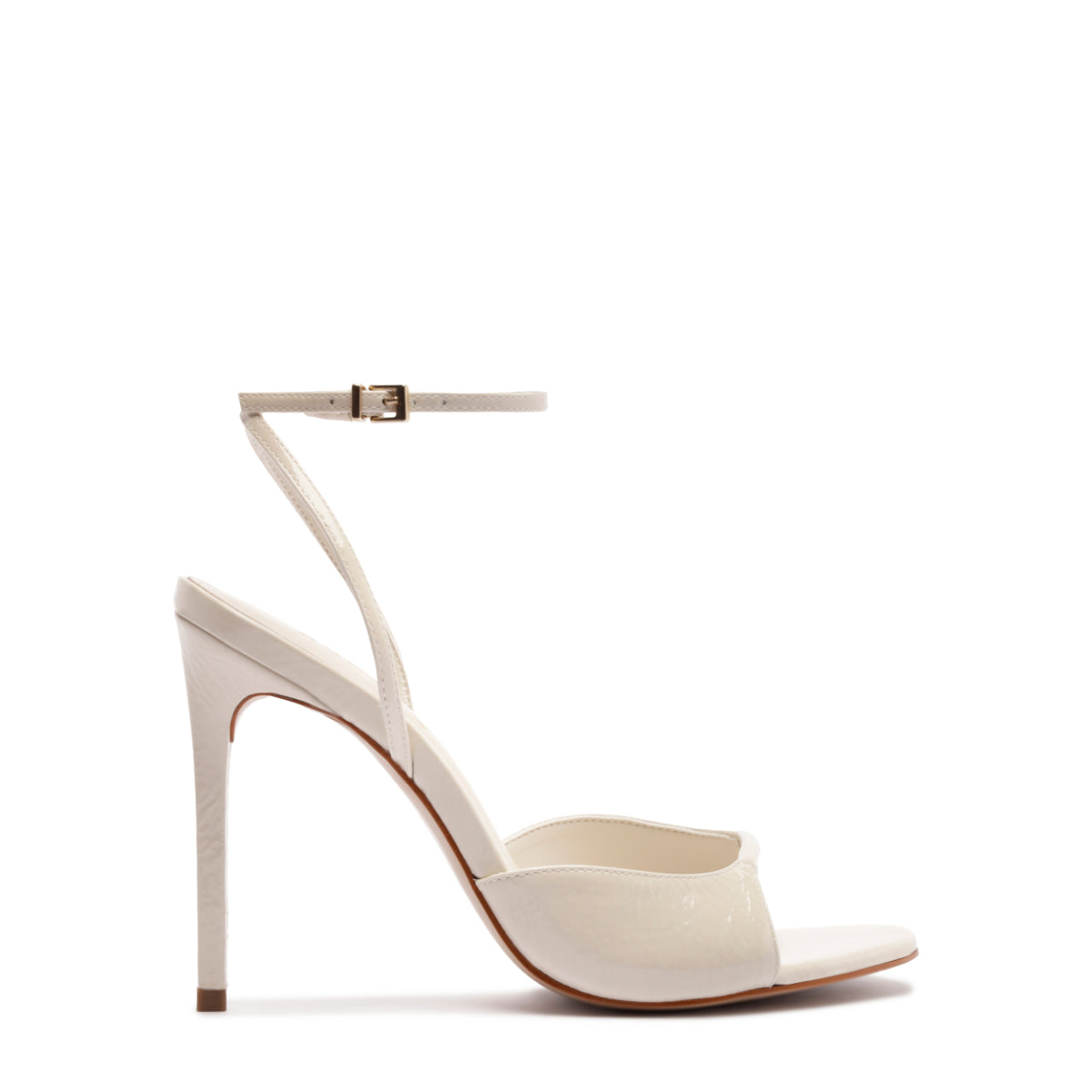 Arlette Patent Leather Sandal in Sugar White