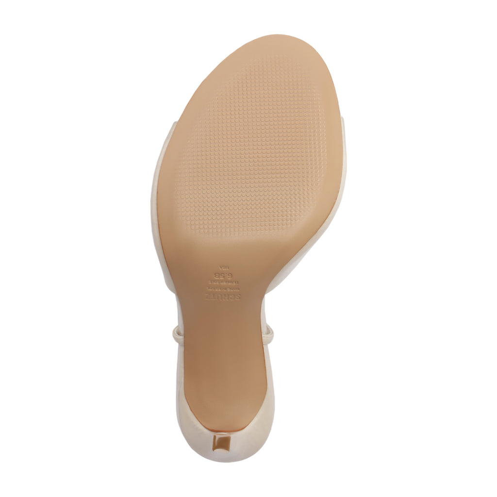 Arlette Patent Leather Sandal in Sugar White