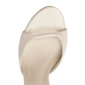 Arlette Patent Leather Sandal in Sugar White