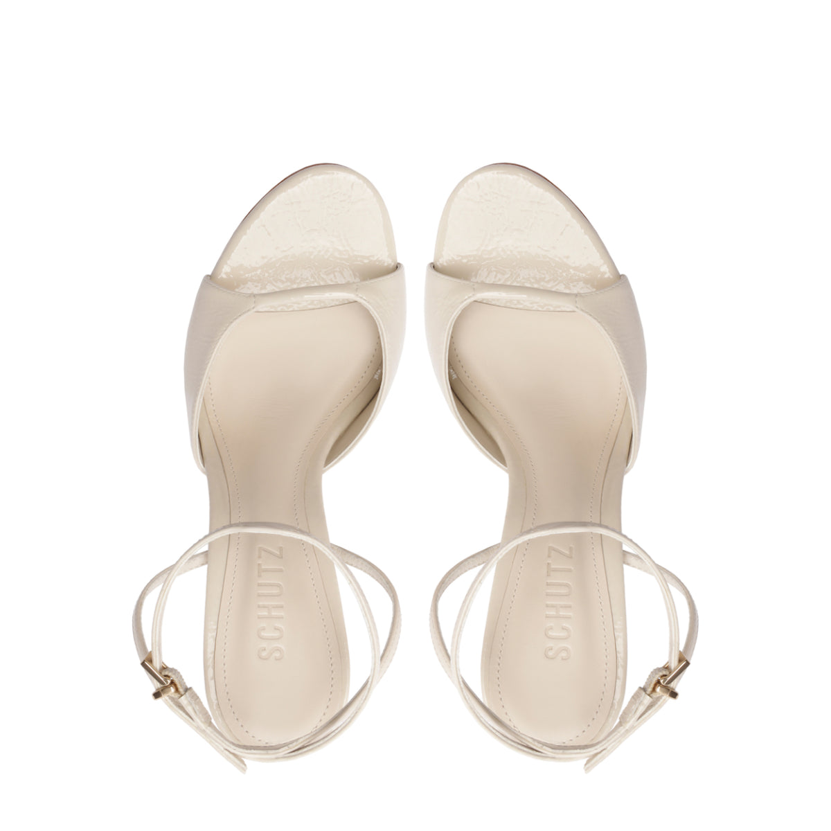 Arlette Patent Leather Sandal in Sugar White