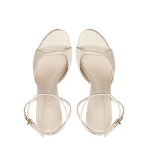 Arlette Patent Leather Sandal in Sugar White