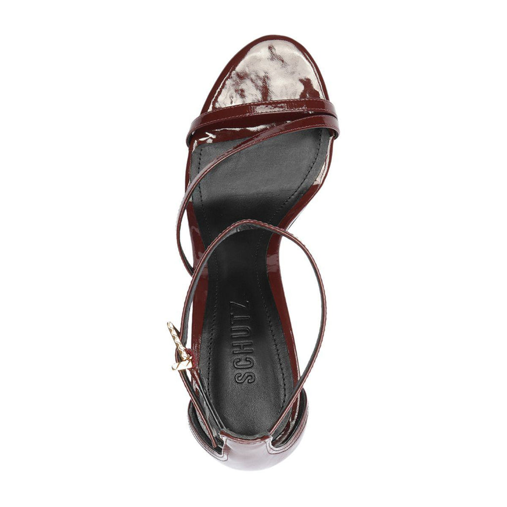 Tessa Patent Sandal in Port Burgundy