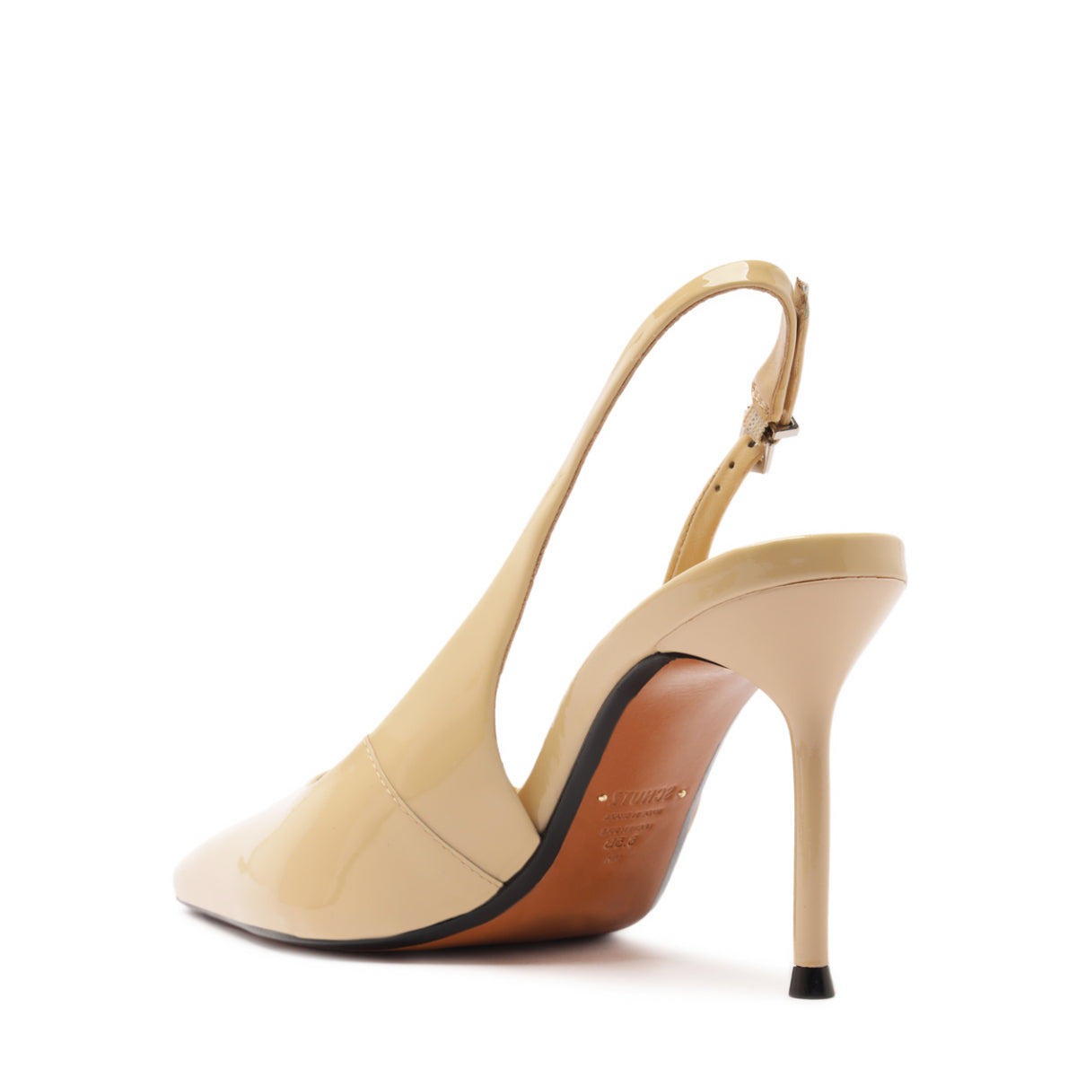 Paola Patent Pump in Buff Beige