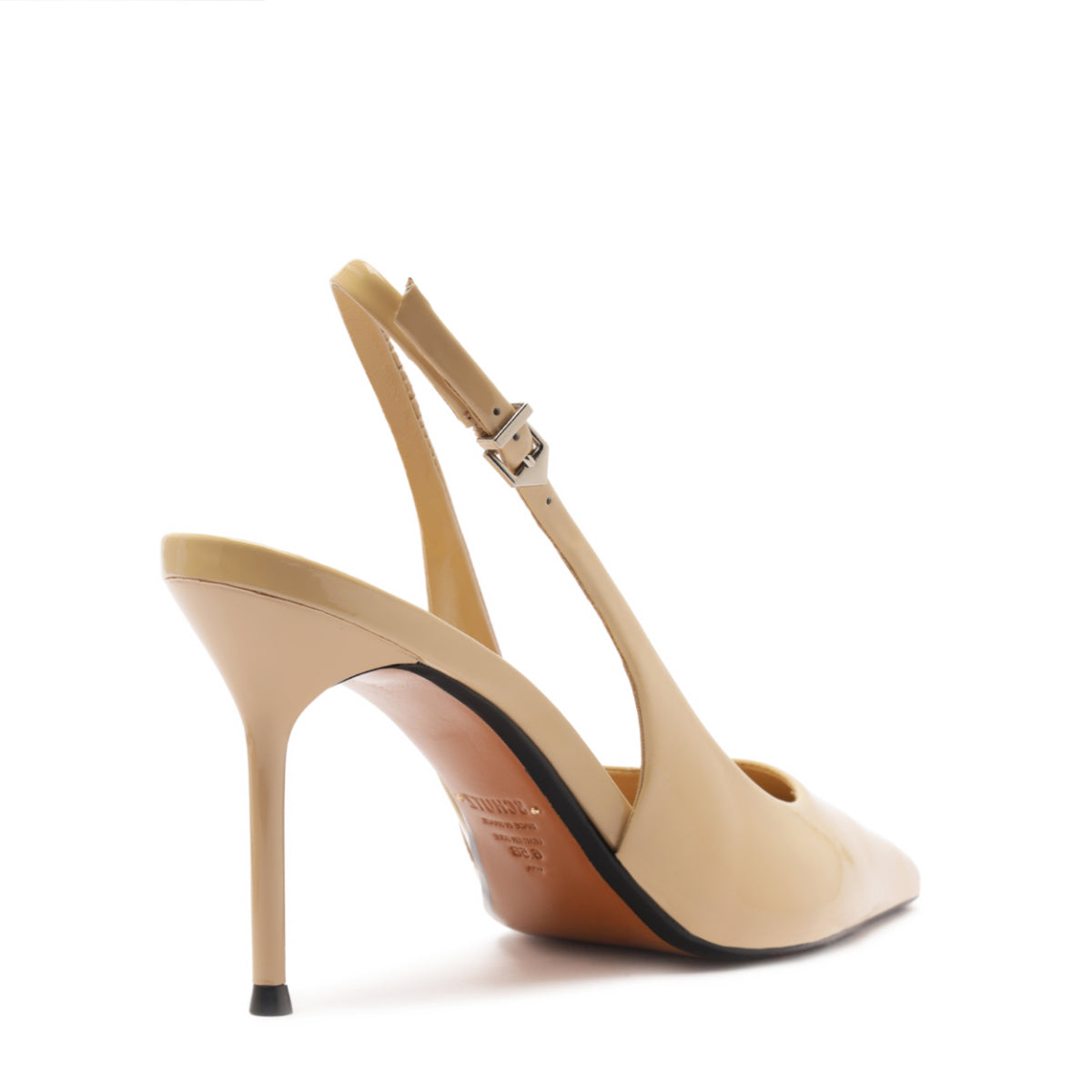 Paola Patent Pump in Buff Beige