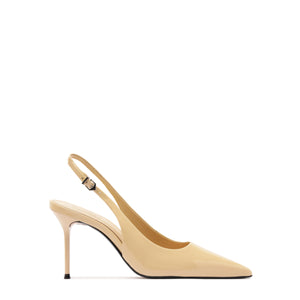 Paola Patent Pump in Buff Beige