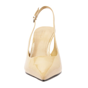 Paola Patent Pump in Buff Beige