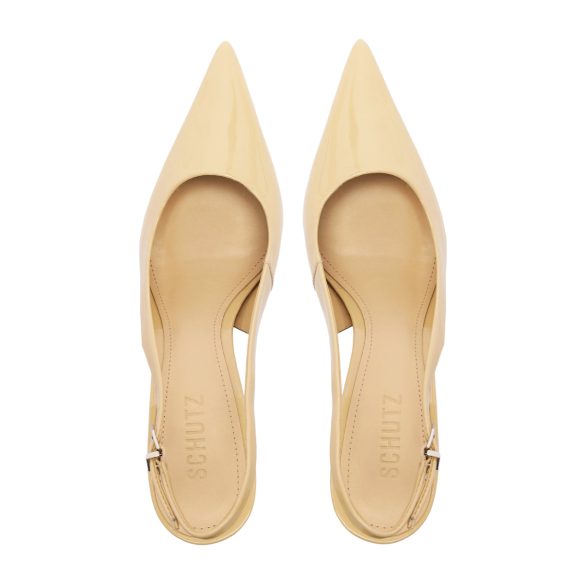 Paola Patent Pump in Buff Beige