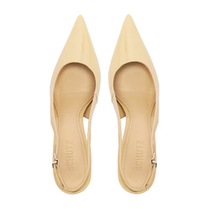 Paola Patent Pump in Buff Beige