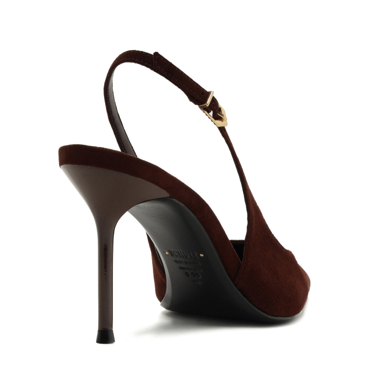 Alicia Sling Suede Pump in Root Brown