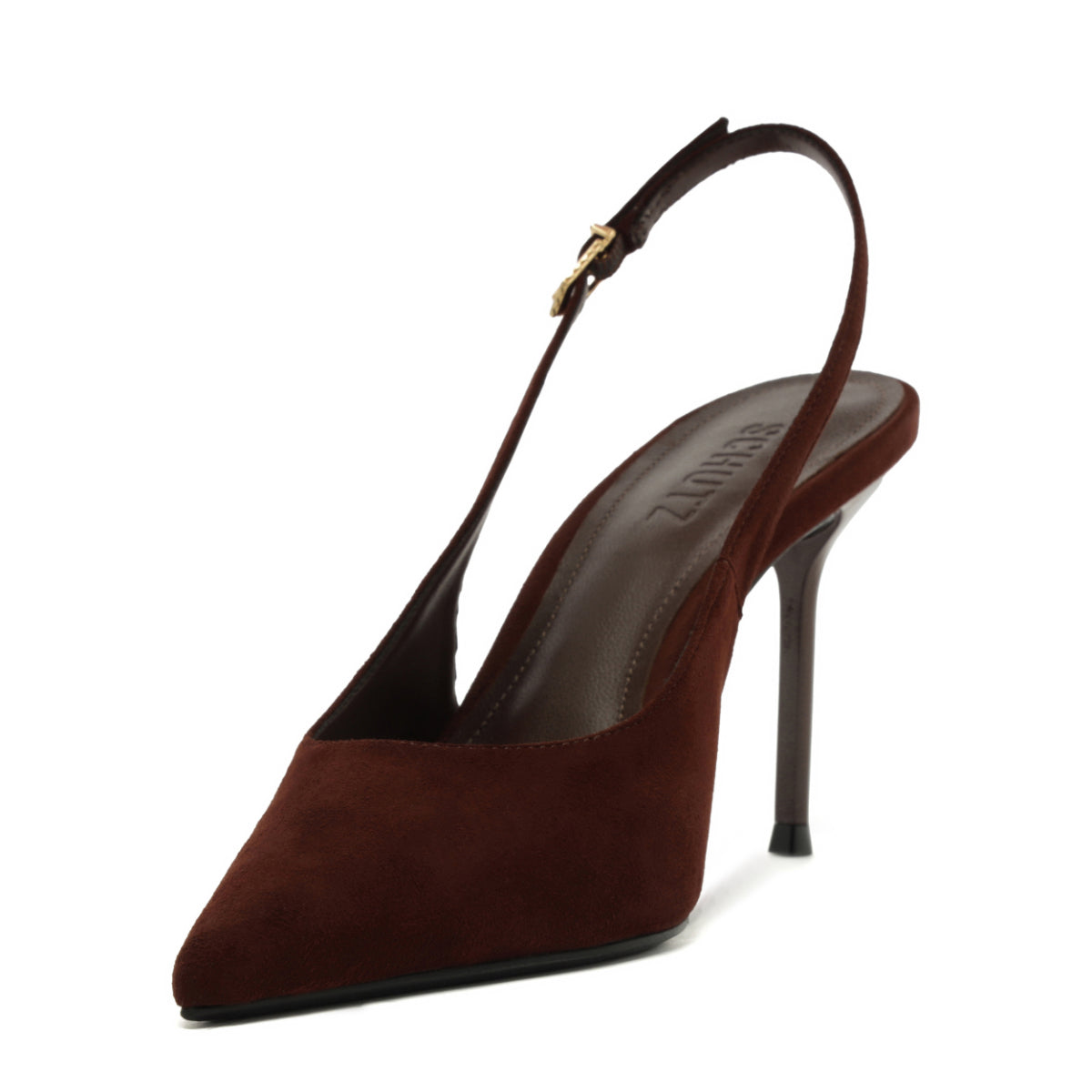 Alicia Sling Suede Pump in Root Brown