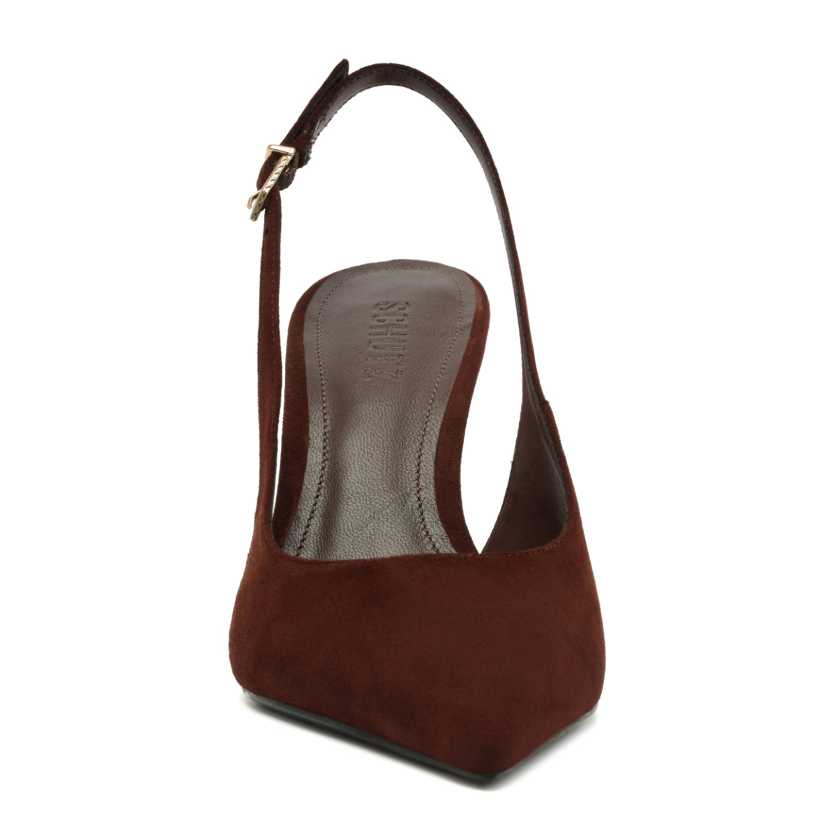 Alicia Sling Suede Pump in Root Brown