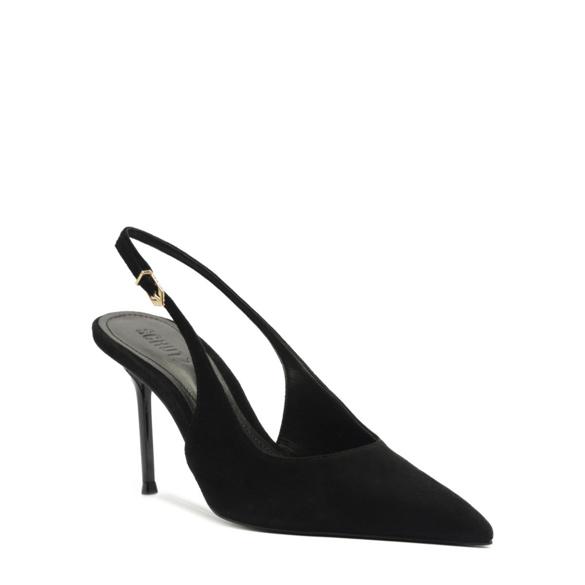 Alicia Sling Suede Pump in Black