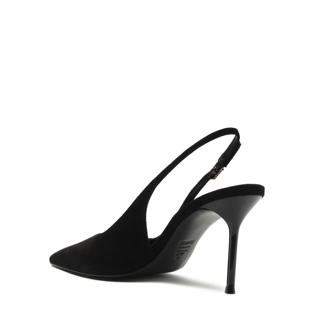 Alicia Sling Suede Pump in Black