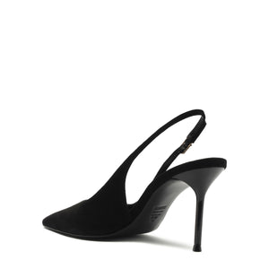 Alicia Sling Suede Pump in Black