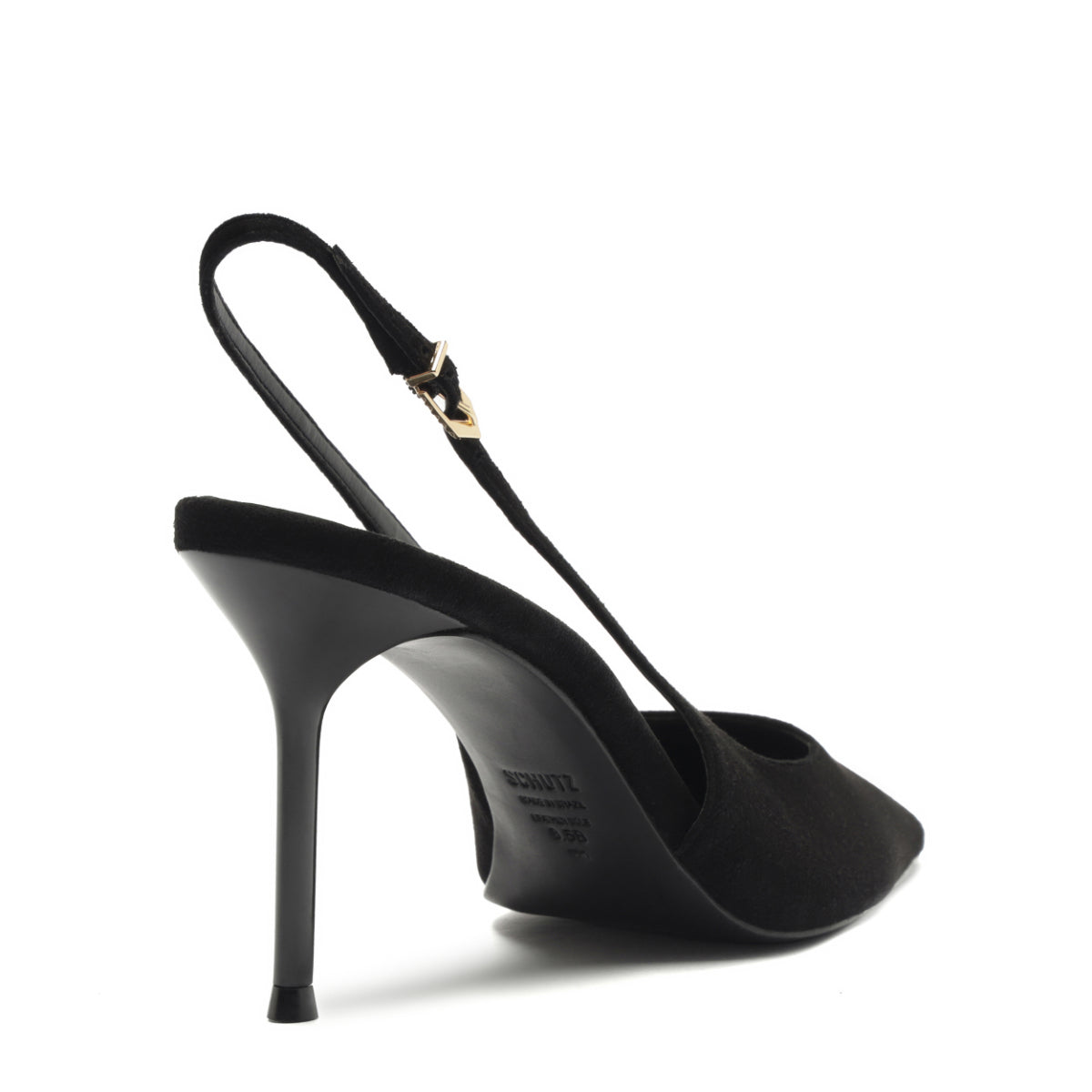 Alicia Sling Suede Pump in Black