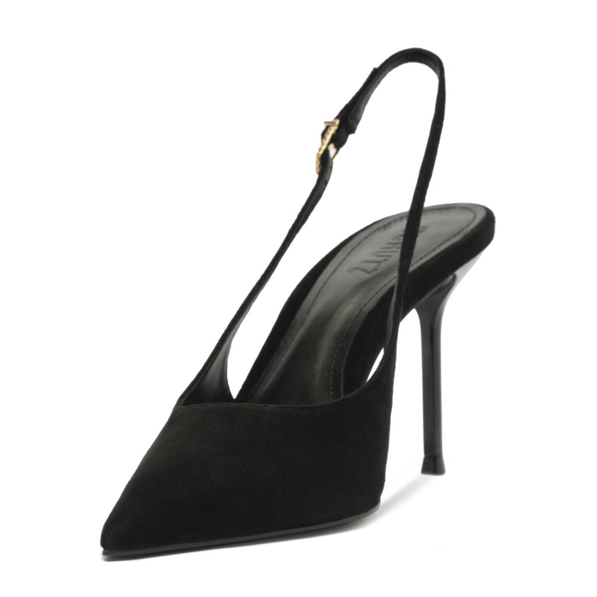 Alicia Sling Suede Pump in Black