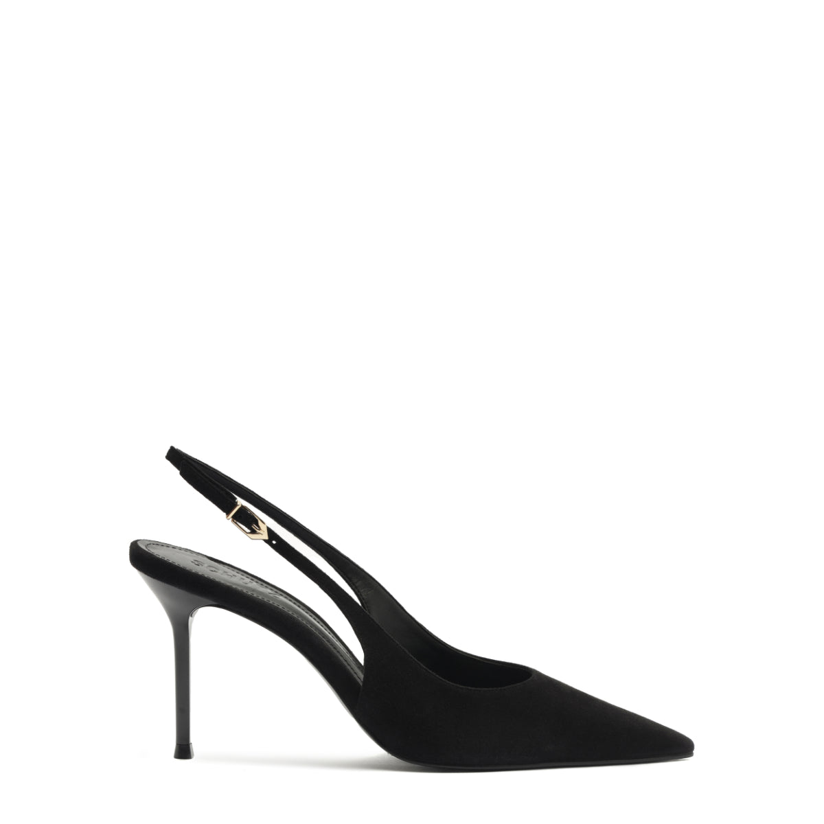 Alicia Sling Suede Pump in Black