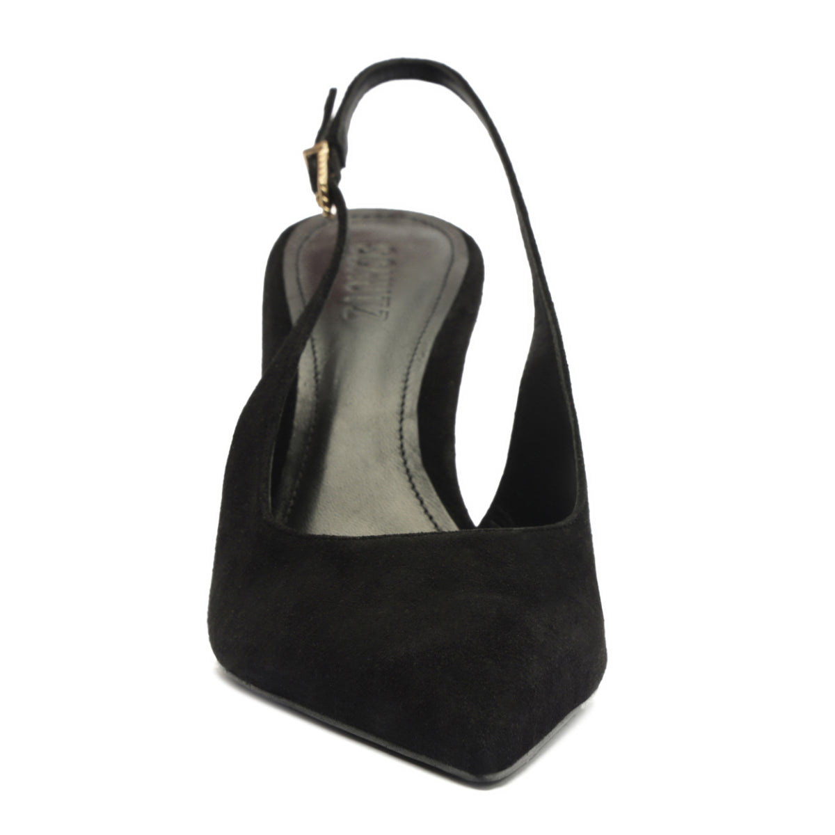 Alicia Sling Suede Pump in Black