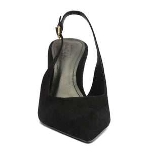 Alicia Sling Suede Pump in Black