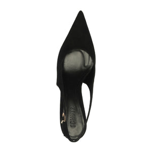 Alicia Sling Suede Pump in Black