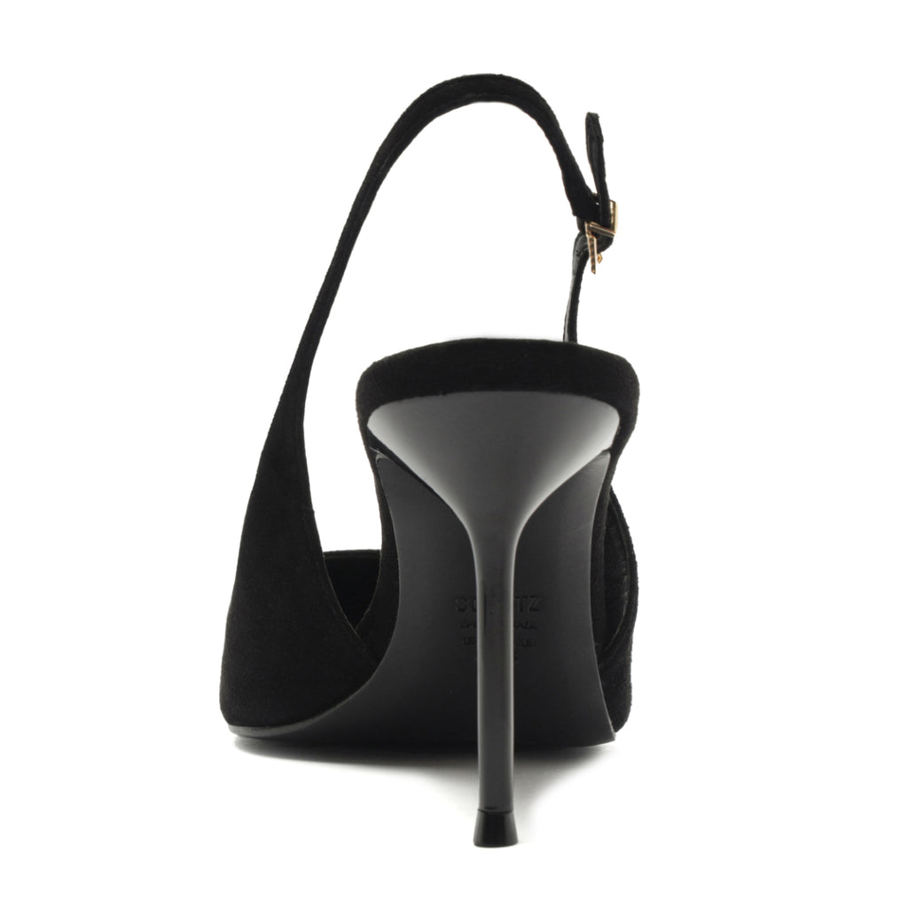 Alicia Sling Suede Pump in Black