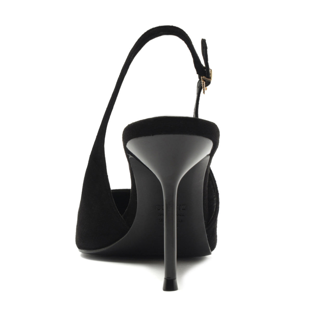 Alicia Sling Suede Pump in Black