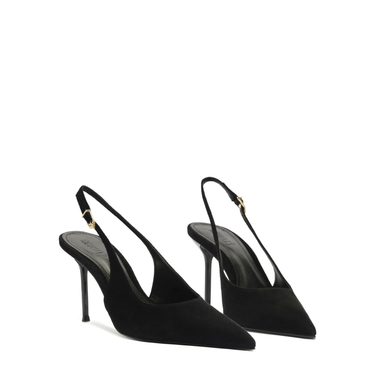 Alicia Sling Suede Pump in Black