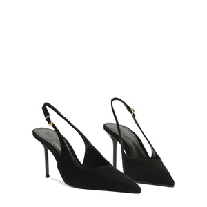 Alicia Sling Suede Pump in Black
