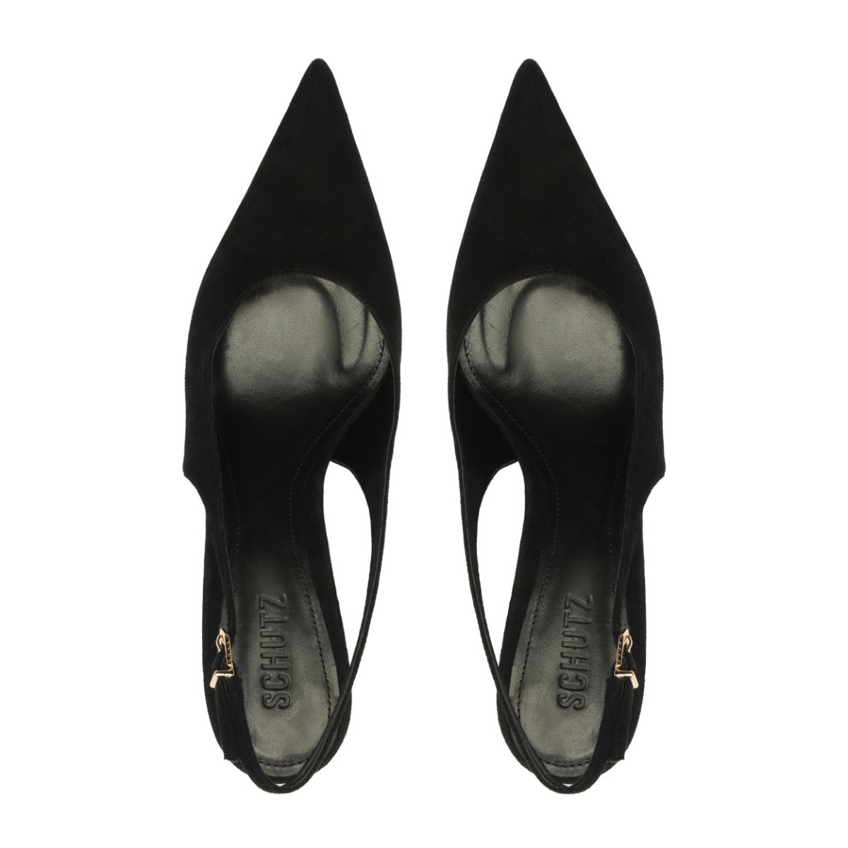 Alicia Sling Suede Pump in Black