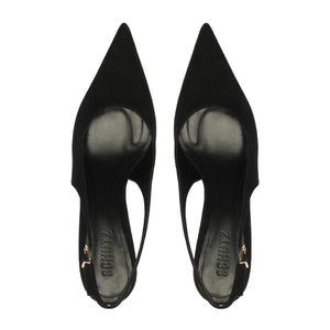 Alicia Sling Suede Pump in Black