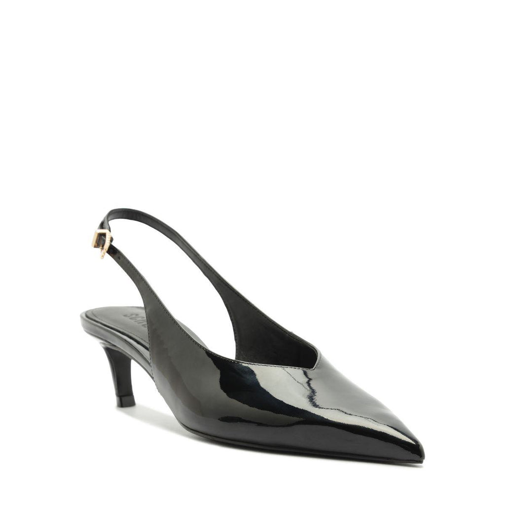 Alicia Sling Mid Patent Pump in Black