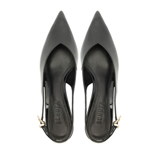 Alicia Sling Mid Patent Pump in Black