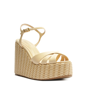 Keefa Platform Atanado Leather Sandal in Pearl