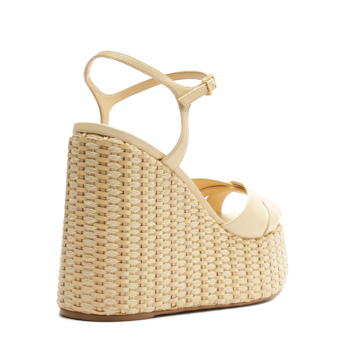 Keefa Platform Atanado Leather Sandal in Pearl