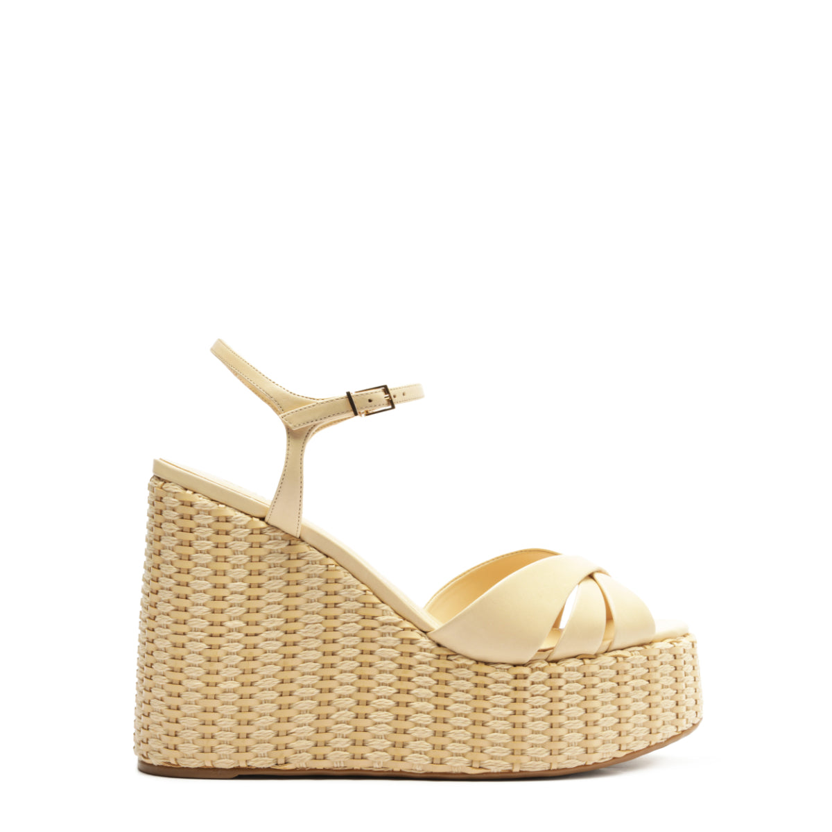 Keefa Platform Atanado Leather Sandal in Pearl