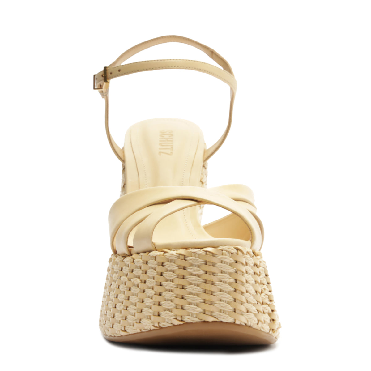 Keefa Platform Atanado Leather Sandal in Pearl