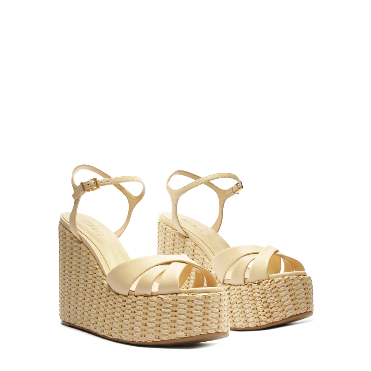 Keefa Platform Atanado Leather Sandal in Pearl