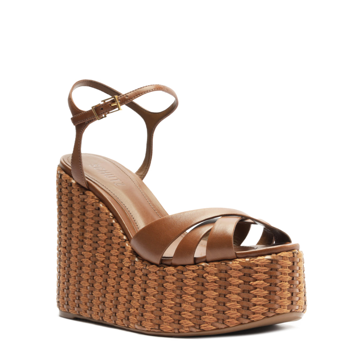 Keefa Platform Atanado Leather Sandal in Brown