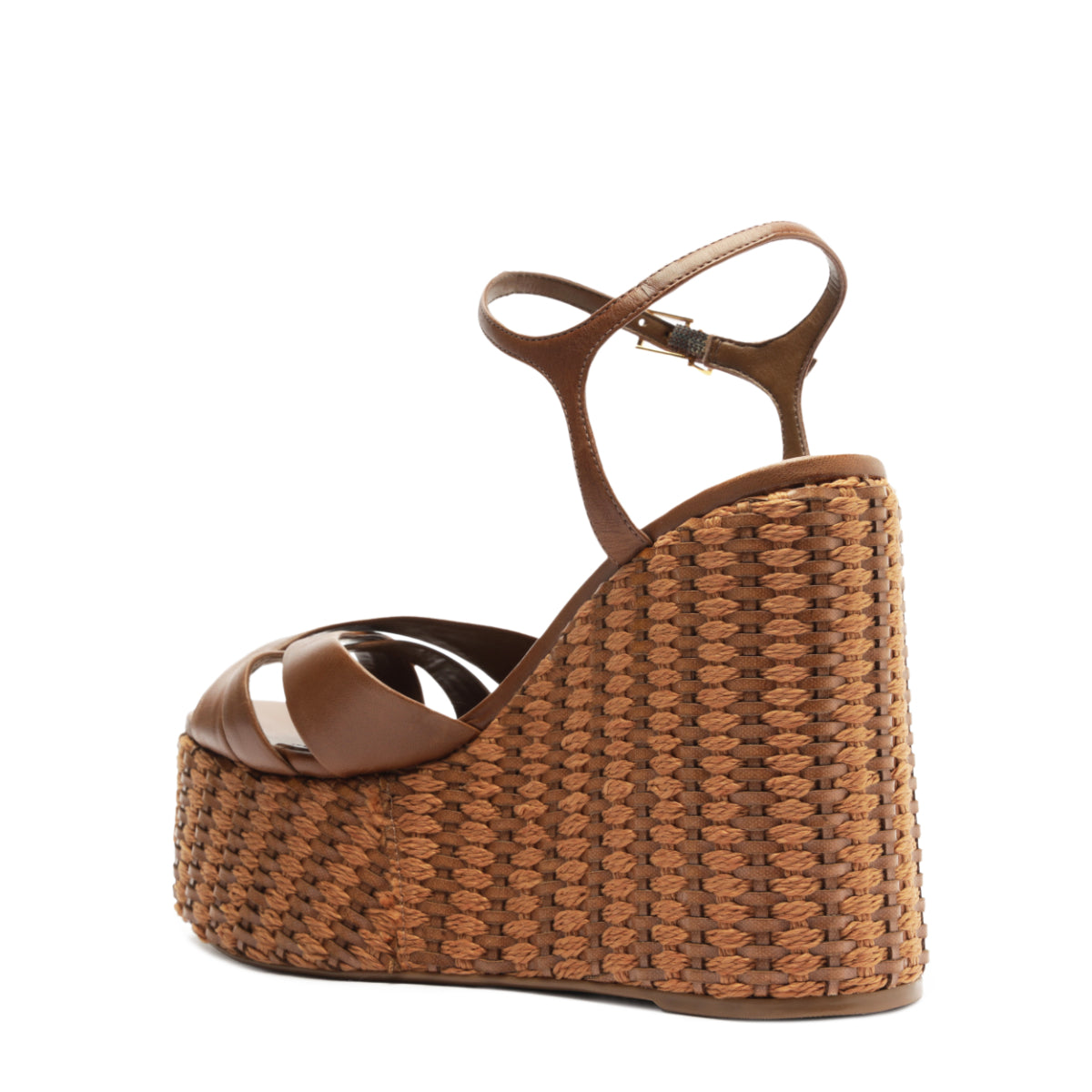 Keefa Platform Atanado Leather Sandal in Brown