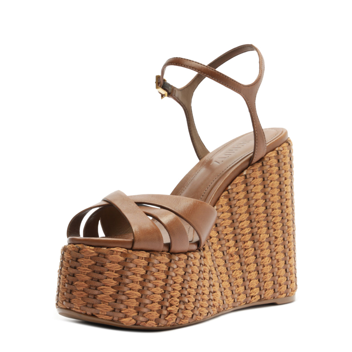 Keefa Platform Atanado Leather Sandal in Brown