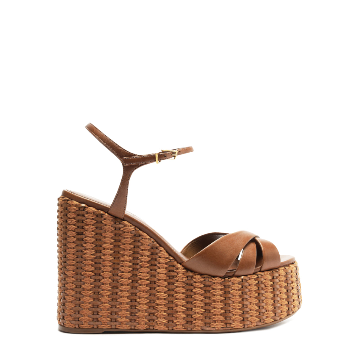 Keefa Platform Atanado Leather Sandal in Brown