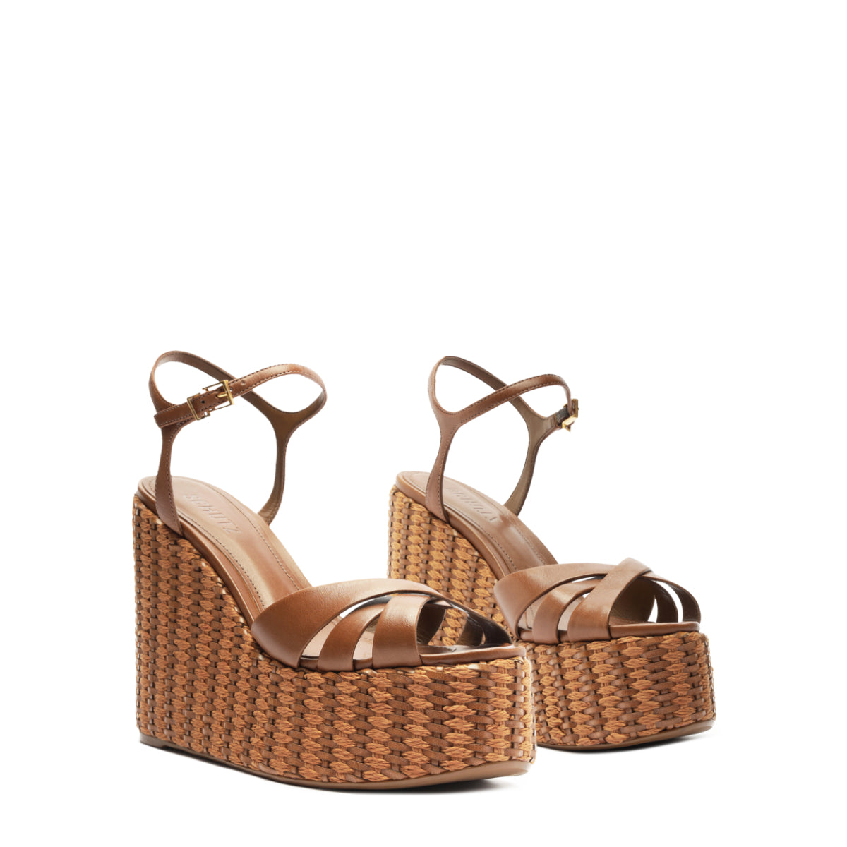 Keefa Platform Atanado Leather Sandal in Brown