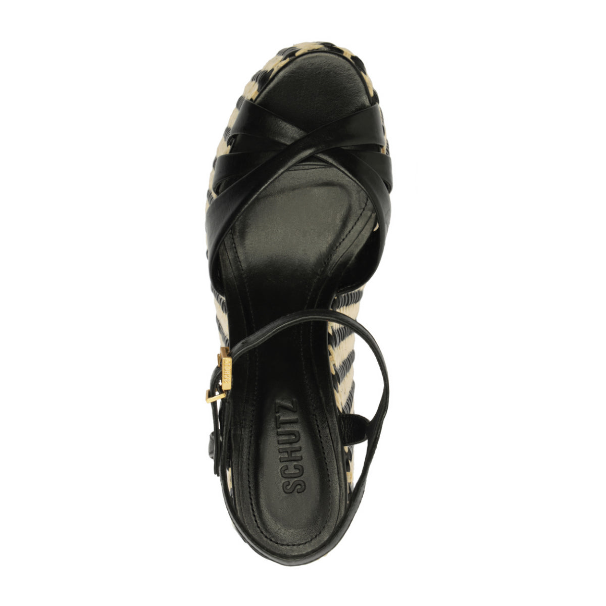 Keefa Platform Atanado Leather Sandal in Black