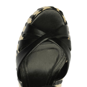 Keefa Platform Atanado Leather Sandal in Black