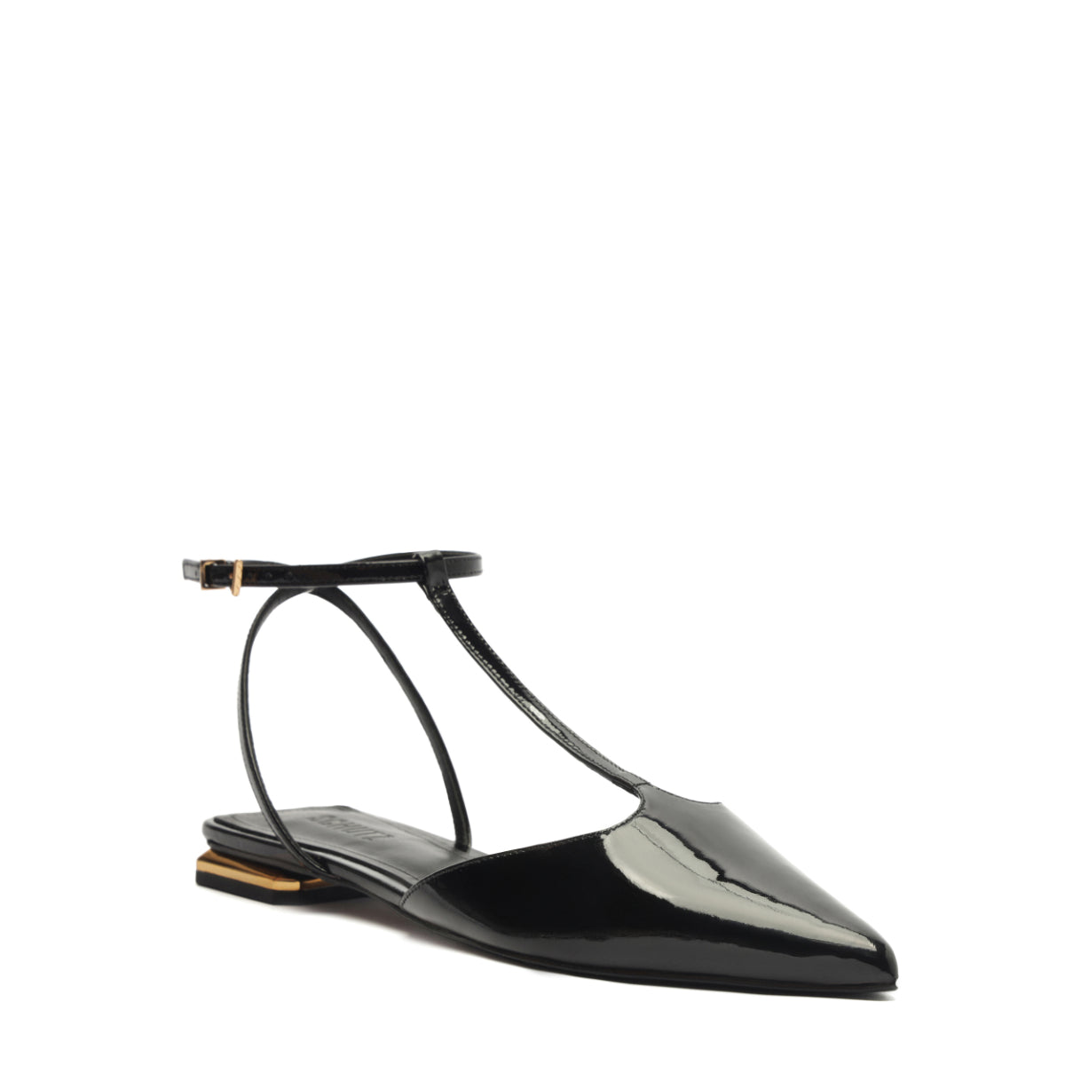 Allure T Patent Flat in Black