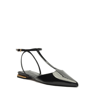 Allure T Patent Flat in Black