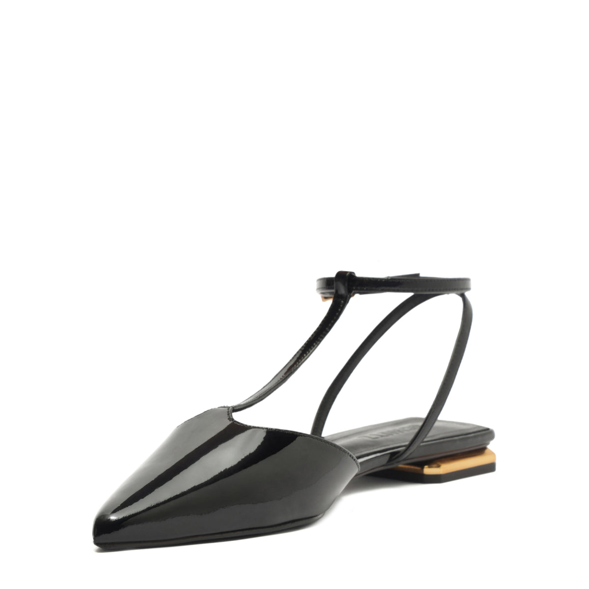 Allure T Patent Flat in Black