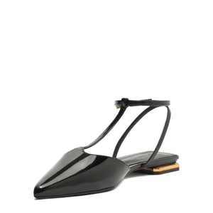 Allure T Patent Flat in Black